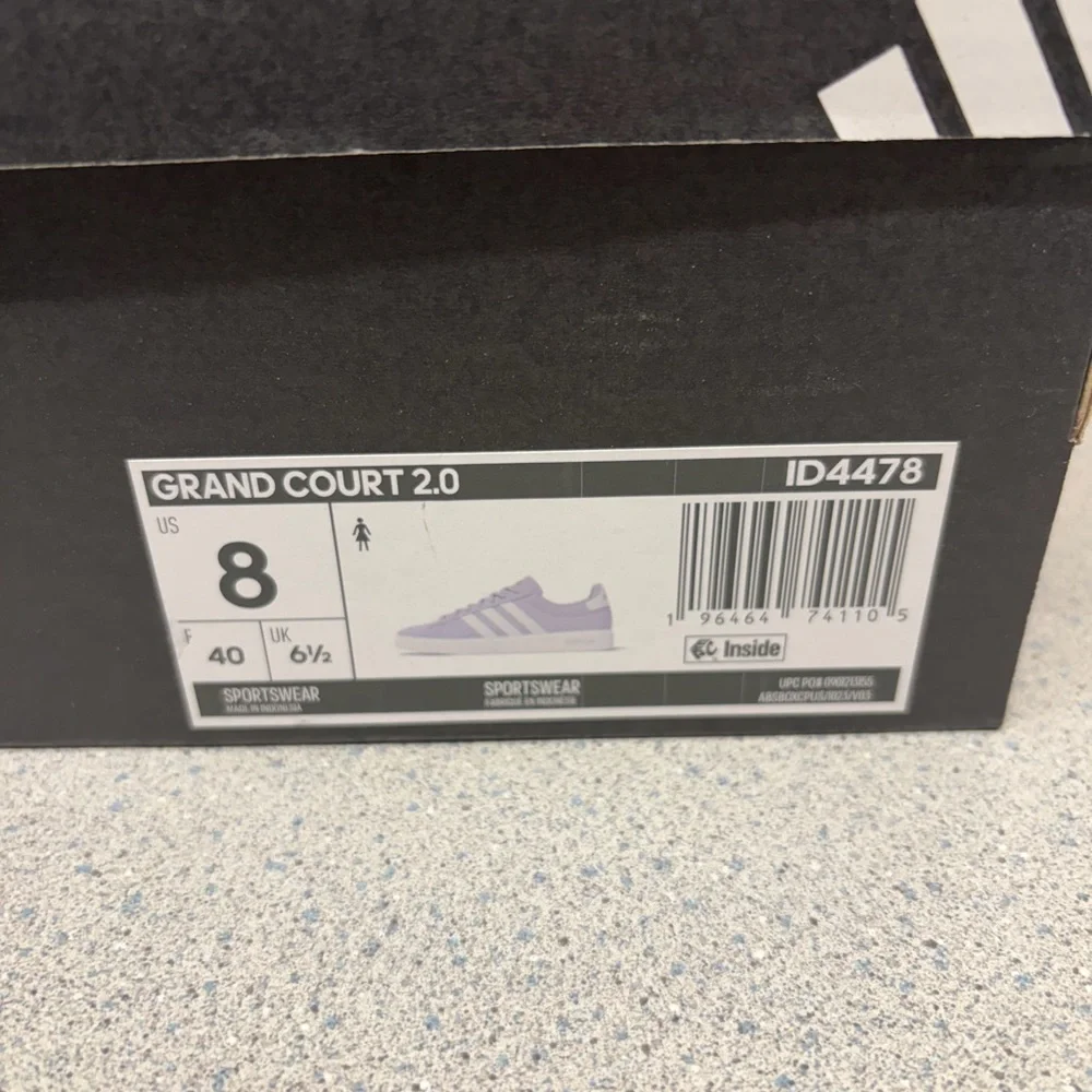 New Adidas Vl Court 2.0 Cloudfoam comfort Purple /White size 8 Women’s - Picture 9 of 9